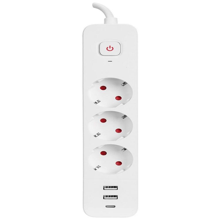 Fulltech 3Xpriz, 2Xusb-A 1Xusb-C 16A 3680W Akım Korumalı Priz Ftr-16