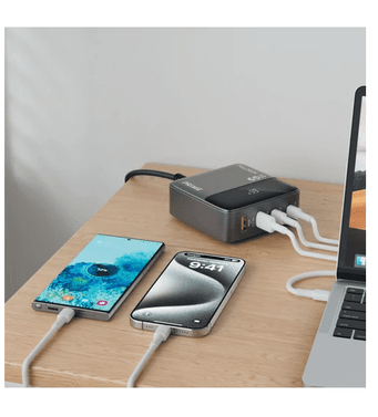 Fulltech Fc55 65W 4In1 Gan Masaüstü Hızlı Şarj Cihazı  2 Usb + 2 Type-C Pd Qc 3.0 Lcd Ekranlı