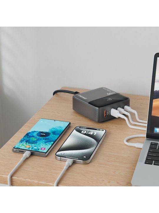 Fulltech Fc55 Prime 65W Gan Masaüstü Şarj Hub 4In1 2 Usb-A 2 Usb-C Hızlı Şarj Cihazı