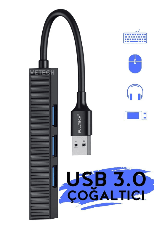 Fulltech Fh-2 4-In-1 Usb Hub Tak Çalıştır, 4Xusb Portlu Usb3.0 Ve Usb2.0 Destekli Usb Hub