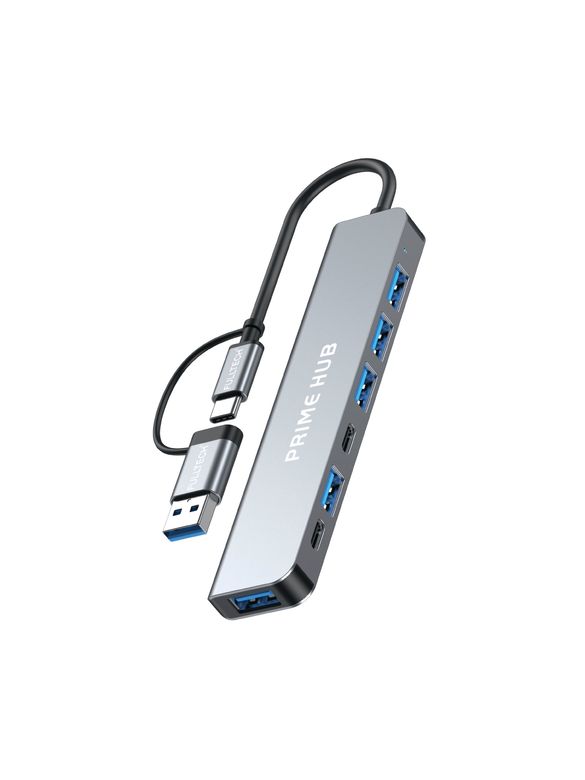 Fulltech Fh28 7-In-2 Usb-C+A Çoklayıcı | 5X Usb Girişi + 2X Usb-C | 5Gbps Hızlı Veri Aktarımı | Laptop & Macbook Uyumlu Çoklu Port Adaptör