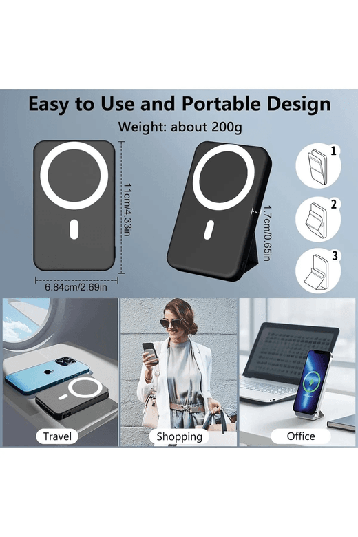 Fulltech Fp16 10.000Mah, Deri Lüks Standlı Wireless, 15W Powerbank