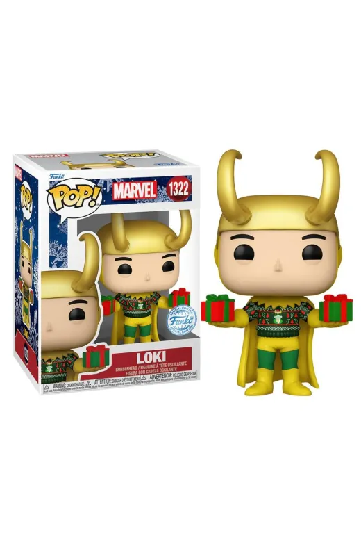 Funko 19886 Pop Marvel: Loki With Sweater Metallic Special Edition No:1322 Bobble Head