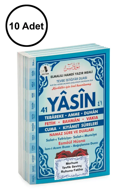 Furkan Neşriyat ihvn074mavi 10 Adet Türkçe Mealli Orta Boy 80 Sayfa 41 Yasin - Mavi Renk