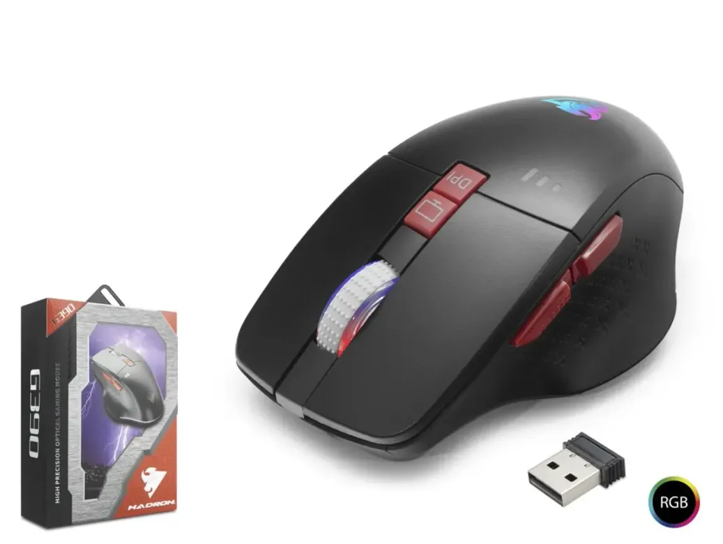 G390 Kablosuz Şarjlı Mouse 1600 Dpi Sessiz Rgb - Siyah