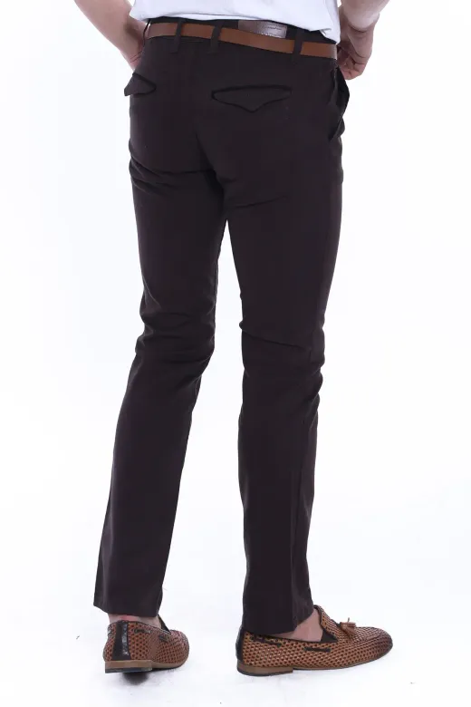 Gabardin Kumaş Acı Kahve Erkek Pantolon - Wessi
