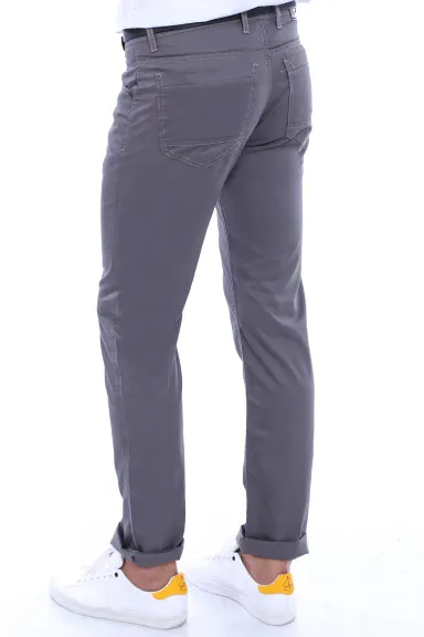 Gabardin Kumaş Gri Erkek Pantolon - Wessi