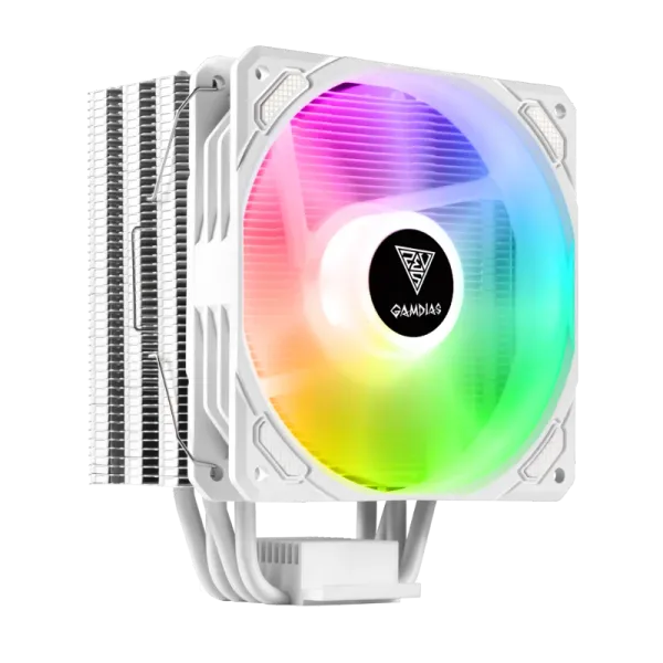 GAMDIAS BOREAS E1-410 WH, White Edition, 120mm, CPU Kule Tipi Hava Soğutma, Doğrudan Temas Teknolojisine Sahip 4 adet Gelişmiş Bakır Isı Borusu (AMD AM4-AM5 ve INTEL Tüm işlemciler ile uyumlu)
