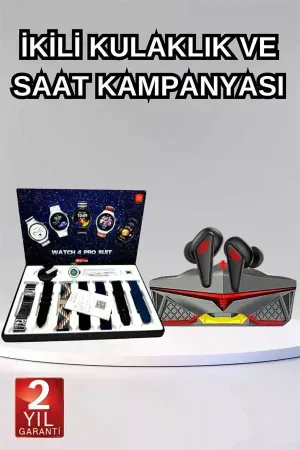 Gamer Oyuncu Seti Bluetooth Kulaklık Ucuz Kaliteli Yeni Nesil Akıllı Saat