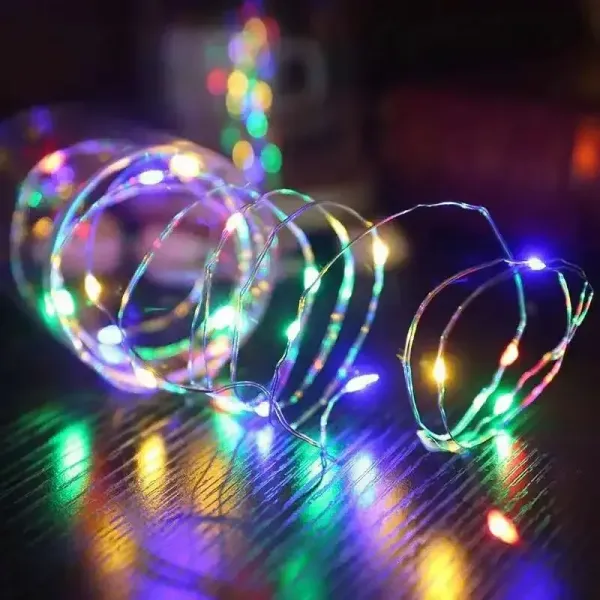 Gd966 Şerit Pilli Aydınlatma 3 Metre 30 Adet Rgb Peri Led