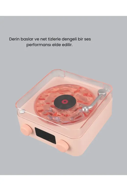 Gece Lambası Stereo Bluetooth Hoparlör Dijital Saat Su Dalgası Efektli 3-ü-1 Cihaz
