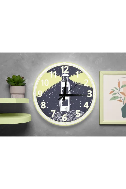 Gece Ve Işık Konseptli Modern Denizcilik Saat Tasarımı Sessiz Saat