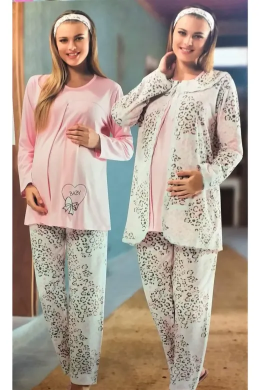 gecem dk-3743 Lohusa 3'lü Pijama Takımı