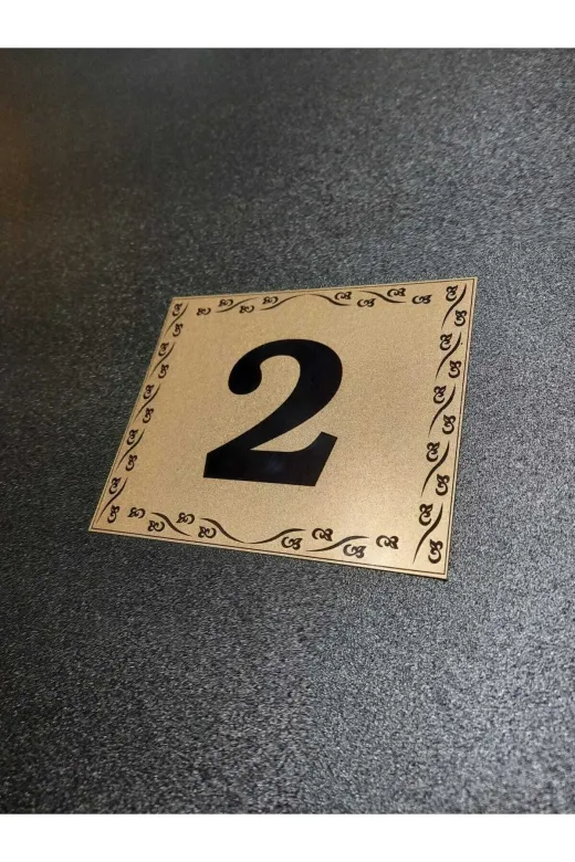gen GEN10X12-2 Kapı Numarası 10X12 Cm Yapışkanlı No 2 Metalik Altınsarı