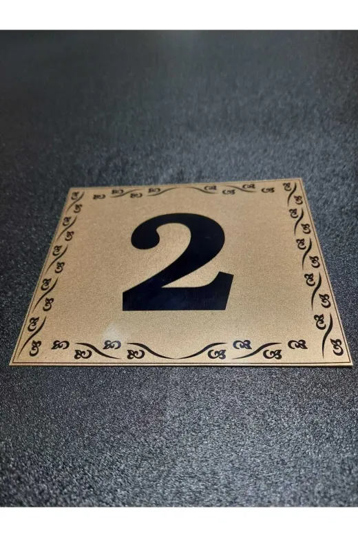 gen GEN10X12-2 Kapı Numarası 10X12 Cm Yapışkanlı No 2 Metalik Altınsarı
