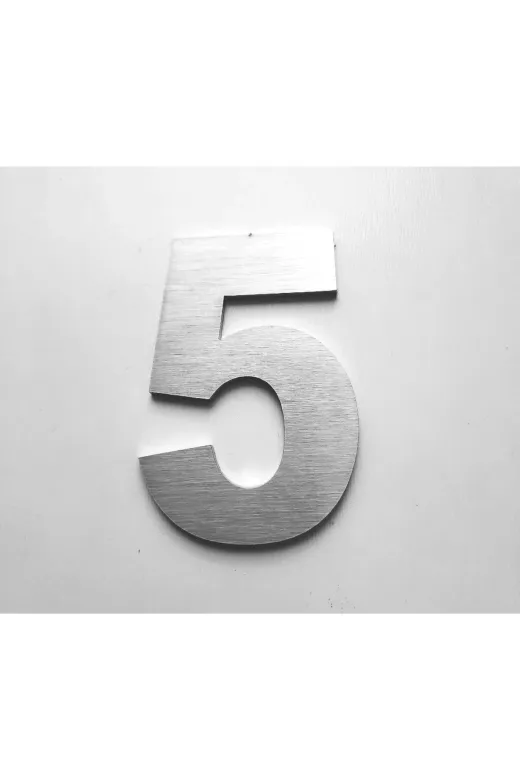 GENDEC GEN PAS 6-5 Kapı, Daire,bina, Numarası 6 Cm No:5 Fırça Desen Paslanmaz Çelik Metal Kendinden Yapışkanlı Numara