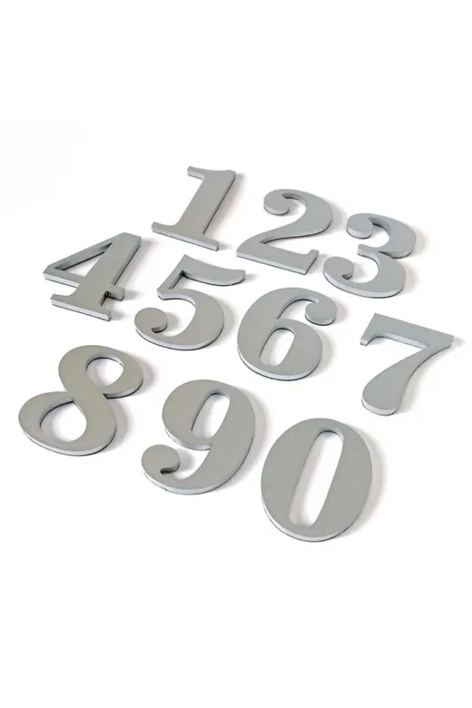 GENDEC GEN107-123456 Kapınumarası 7 Cm No=1-2-3-4-5-6 Yapışkanlı Metalik Gri