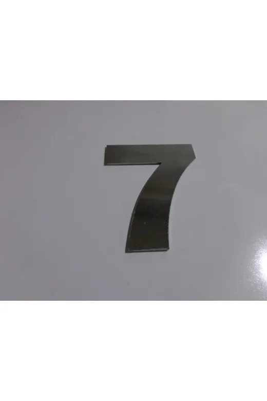 GENDEC GEN14.5CMX-00000007 Kapı Numarası 14.5 Cm No:7 Kendinden Yapışkanlı Parlak Krom Paslanmaz Numara