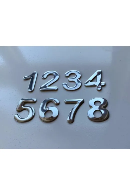 GENDEC GEN4.2CM-1234567800000000 4.2 Cm Metal Krom Yapışkanlı Kapi Numarasi No:1,2,3,4,5,6,7,8
