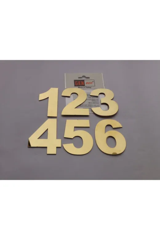 GENDEC GENA108-123456 8 Cm Altın Sarı Paslanmaz Metal No:1-2-3-4-5-6 Kapı Numarası ,villa ,birim No