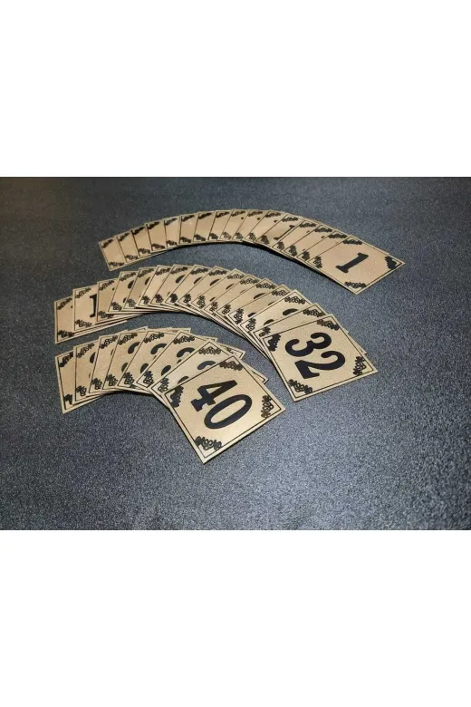 GENDEC GENA6-40 Kapı Numarası 6X6 Cm Yapışkanlı No 1'den 40 E Metalik Altınsarı Üzeri Siyah Baskı