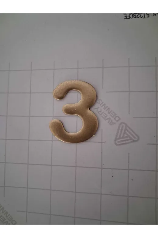 GENDEC genas-000003 Kapı Numarası 4.2 Cm Altın Sarı Metal Kendinden Yapışkanlı Kapı Numarası No:3
