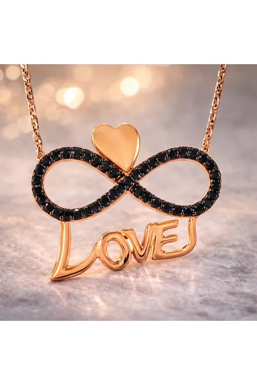 Generic DMR-GMSH-BRKD-PT2610412 Gümüş Kalpli Sonsuzluk Love Kolye