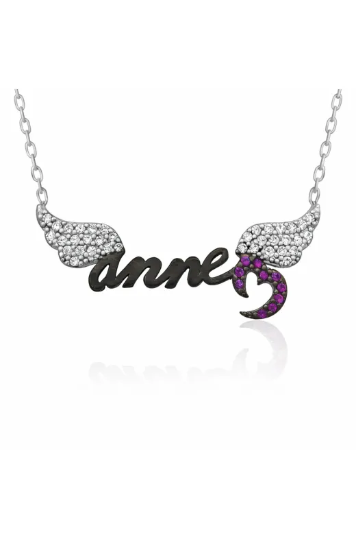 Generic DMR-GMSH-BRKD-PT2610719 Gümüş Melek Annem Kolye