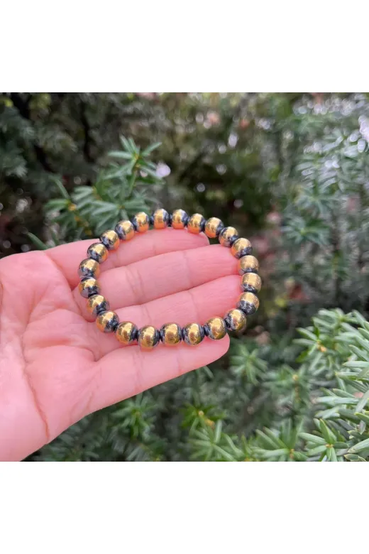 Gepstone MGR54R Hematit Doğal Taş Bileklik 8 Mm