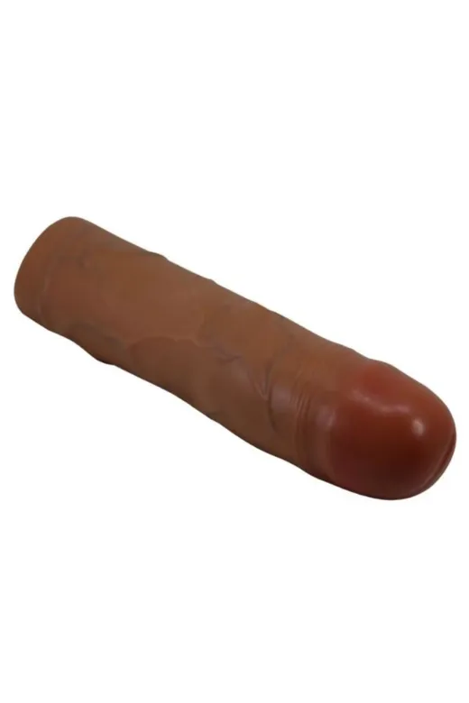 Gerçek Hissiyatlı Uzatmalı Penis Kılıfı Kahverengi