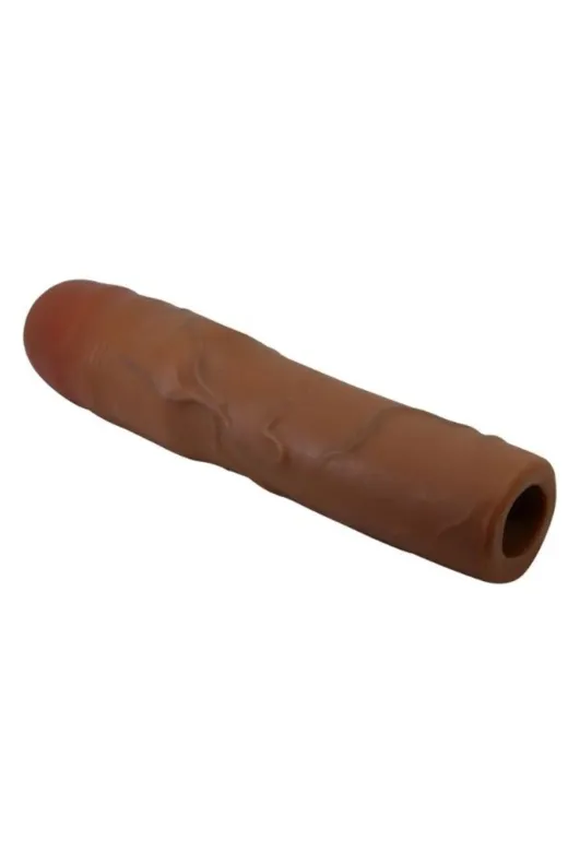 Gerçek Hissiyatlı Uzatmalı Penis Kılıfı Kahverengi