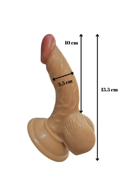 Gerçekçi Testisli Melez Dildo 15.5 Cm