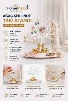 Geyik Tasarımlı Takı Standı Kolye Küpe Yüzük Organizer Takı Ağacı Mücevher Askılığı