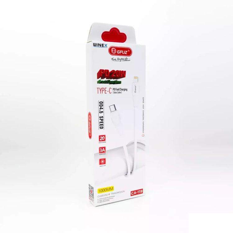 Gfuz Ca119 3A Pd20 Type-C To Lightning Data Ve Hızlı Şarj Kablosu Beyaz