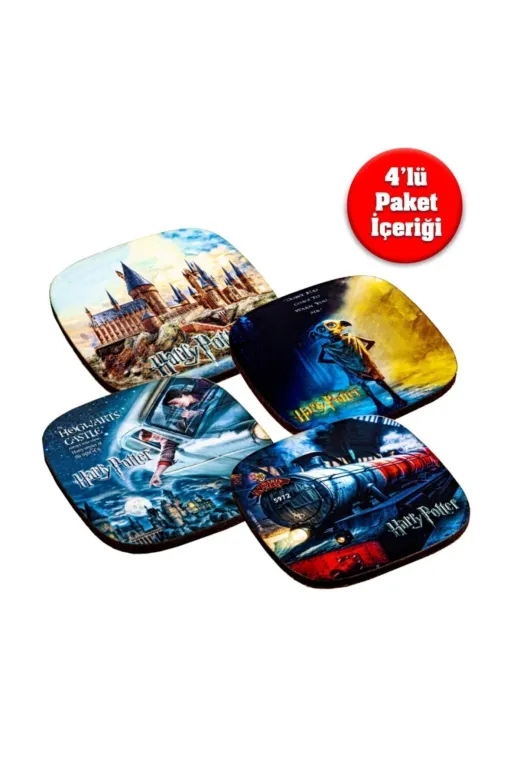 GiFi 240 90 11 Bardak Altlığı Harry Potter 4’Lü Set Lisanslı Özel Tasarım