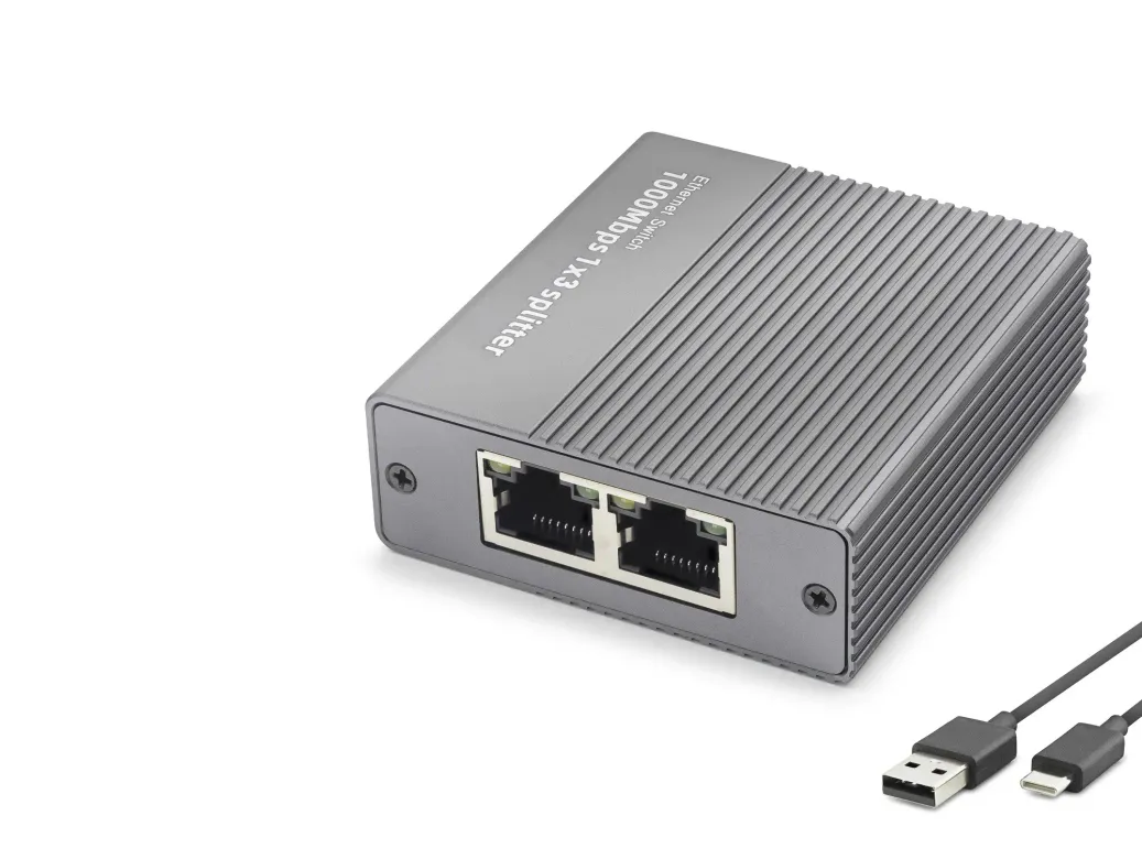 Gigabit Ethernet Switch 4 Port Type C Güç Girişli Gri HDX1413