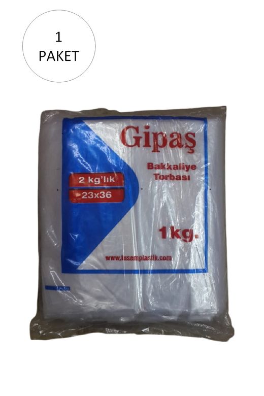 Gipaş RT-RYL-HMR11044 Bakkaliye Naylon Torba 2'kg Lık 23X36 Cm 1 Paket (Takriben 260 Adet)