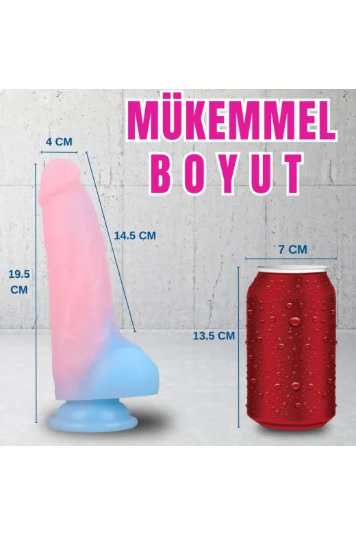 Glow In The Dark - Karanlıkta Parlayan Dildo Ultra Yumuşak Realistik Yapay Penis