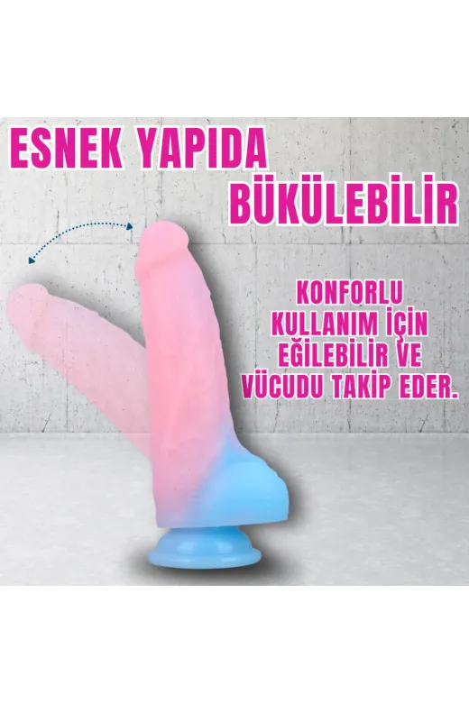 Glow In The Dark - Karanlıkta Parlayan Dildo Ultra Yumuşak Realistik Yapay Penis
