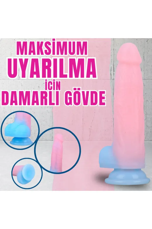 Glow In The Dark - Karanlıkta Parlayan Dildo Ultra Yumuşak Realistik Yapay Penis