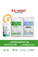 Glutensiz Çiğ Karabuğday Unu 2 Kg – 100% Tam Çiğ Karabuğday Ekmeklik Un 2 Kg – Psyllium 100 gr