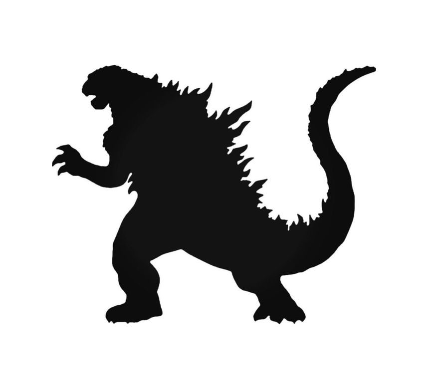 Godzilla Oto Motor Laptop Duvar Folyo Sticker 40X28 Cm
