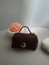 Gogo Charm Çanta Aksesuarı Mini Çanta Hakiki Deri Bordo