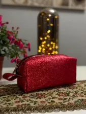 Gogo Makyaj Kozmetik Çantası Kırmızı-simli