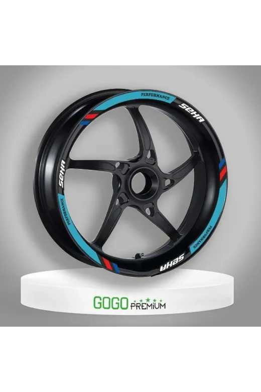 Gogo SHSRT001 Kanuni Seha 150 2022 - 2024 Uyumlu 1 Set Jant Şeridi Mavi