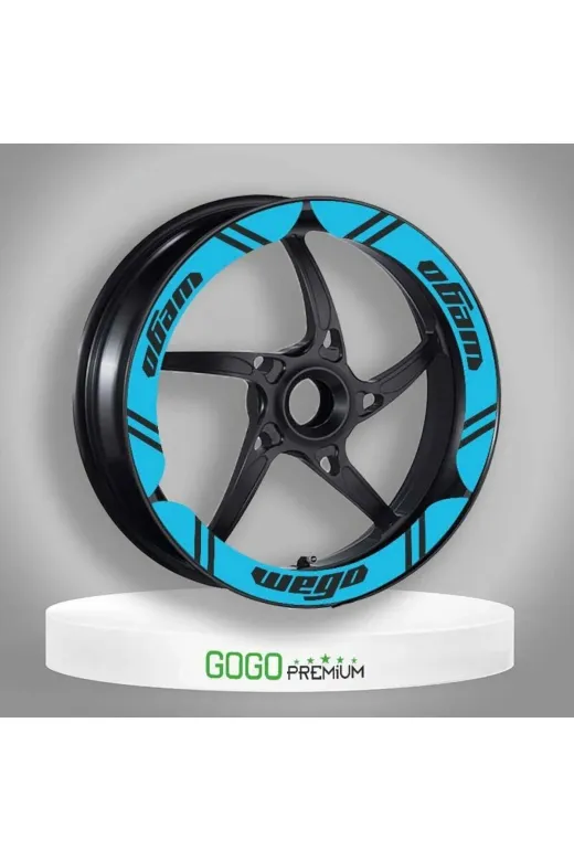 Gogo WEGOSRT004 Tvs Wego 110 2012 - 2024 Uyumlu Mavi Geniş 1 Set Jant Şeridi