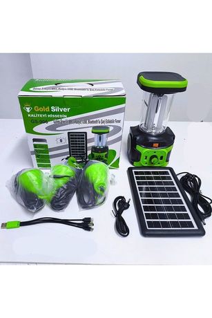Gold Silver Gs-906 Solar Enerjili Şarjlı Fener – Bluetooth, Radyo, Usb, Güneş Paneli Dahil