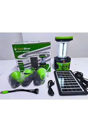 Gold Silver Gs-906 Solar Enerjili Şarjlı Fener – Bluetooth, Radyo, Usb, Güneş Paneli Dahil