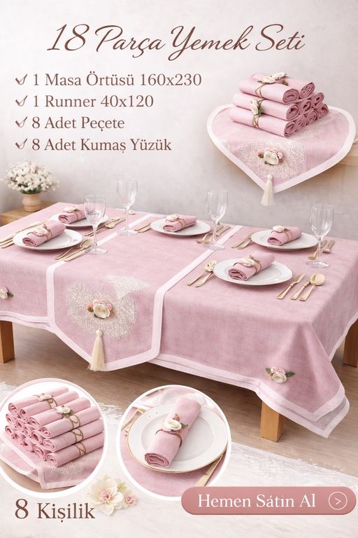 Gold Venedik  yemek seti 10 kişilik  pudra/ beyaz  gül