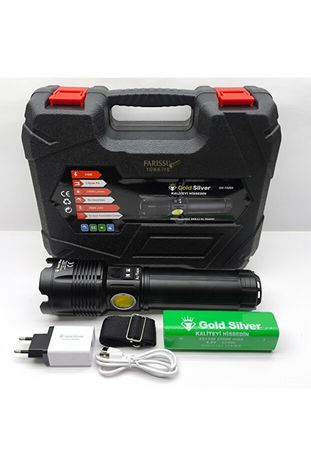 GoldSilver Gs-15200 | 110W 11.000 Lümen - 3 Km Menzilli Profesyonel Zoomlu El Feneri